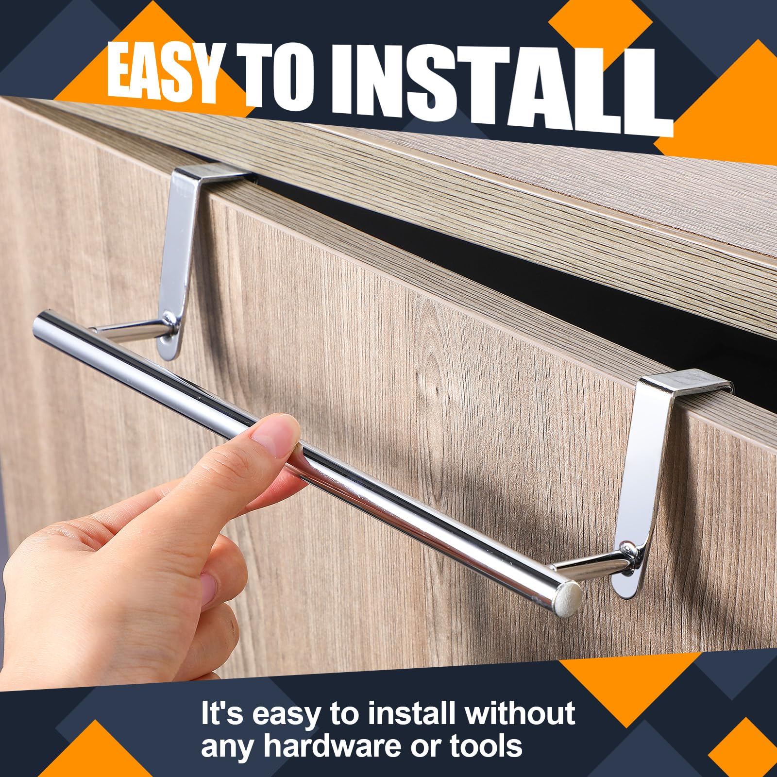 2 Pack Towel Rack For Cabinet Steel Over Door Towel Rack Modern Over Cabinet Towel Hanger Towel Bar Holder 9 Inch Storage Organi